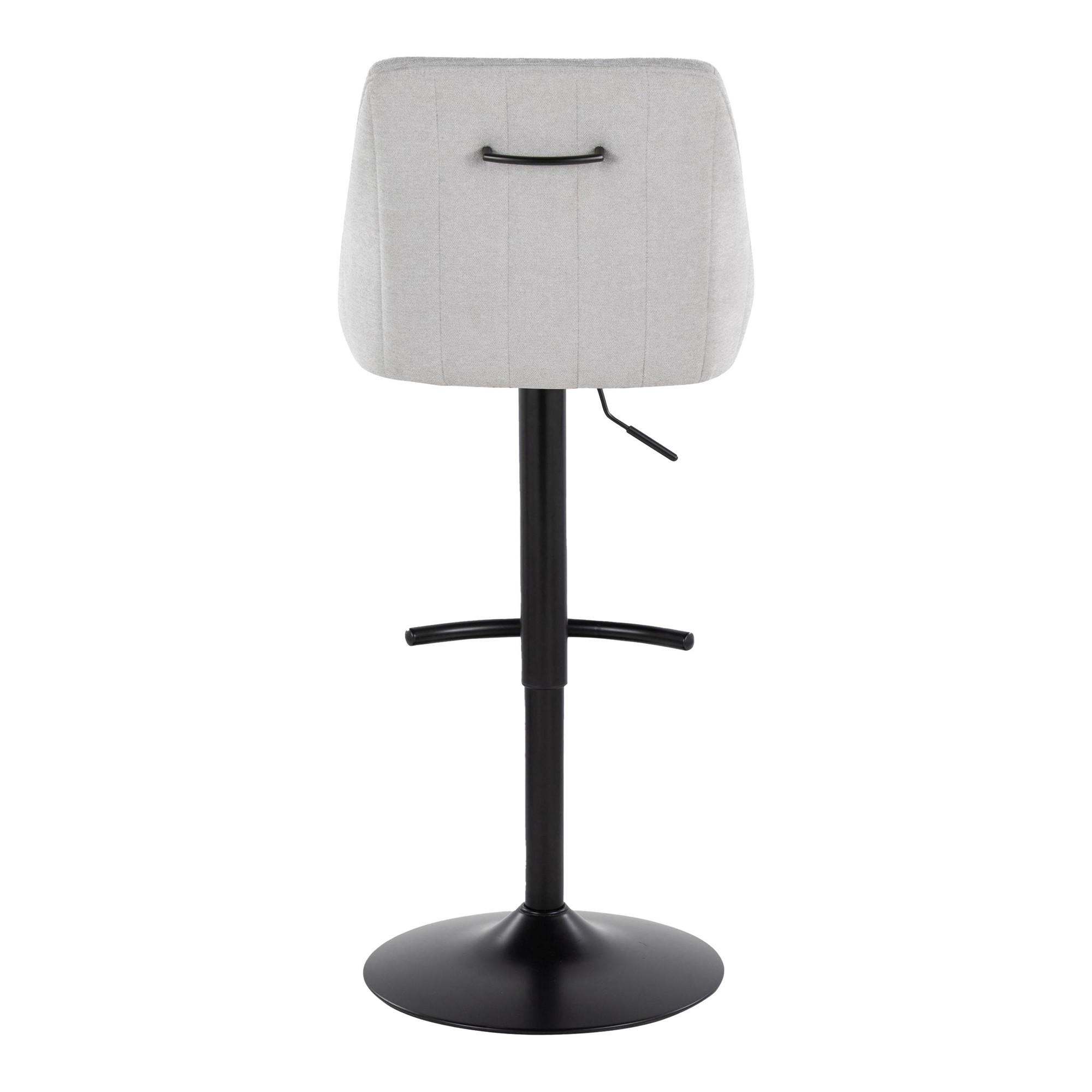 Hannah Grey Fabric Black Metal Swivel Barstools (Set of 2) 7 Hannah Grey Fabric Black Metal Swivel Barstools (Set of 2) - Image 7