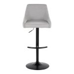 Hannah Grey Fabric Black Metal Swivel Barstools (Set of 2) 17 Hannah Grey Fabric Black Metal Swivel Barstools (Set of 2)