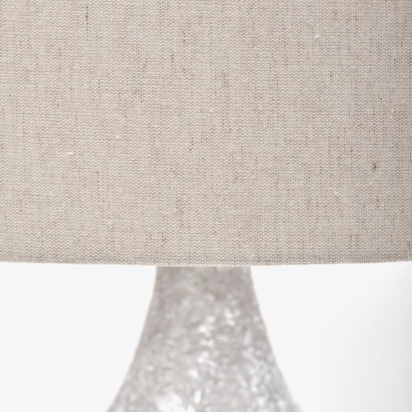 Harlan 30.5H Beige Toned Fabric Shade Gray Concrete Base Table Lamp 5