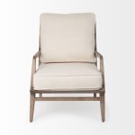 Harman II Off-White Fabric Seat w/ Wood Frame Accent Chair