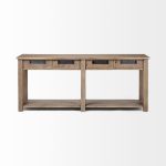 Harrelson III 72L x 18W Brown Wood 4 Drawer Console Table