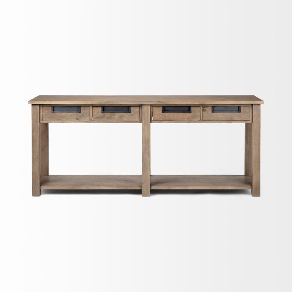 Harrelson III 72L x 18W Brown Wood 4 Drawer Console Table 2