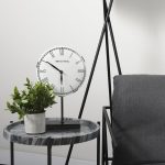 Harriet White/Bronze Metal Table Clock