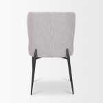 Hartt Dining Chair W/ Matte Black Metal Frame and Gray Fabric