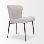 Hartt Dining Chair W/ Matte Black Metal Frame and Gray Fabric