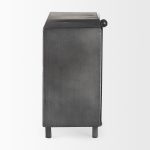 Harvey 13.0L x 4.5W x 8.1H Black Metal and Wood Rectangular Table Clock