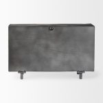 Harvey 13.0L x 4.5W x 8.1H Black Metal and Wood Rectangular Table Clock
