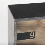 Harvey 13.0L x 4.5W x 8.1H Black Metal and Wood Rectangular Table Clock