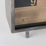 Harvey 13.0L x 4.5W x 8.1H Black Metal and Wood Rectangular Table Clock