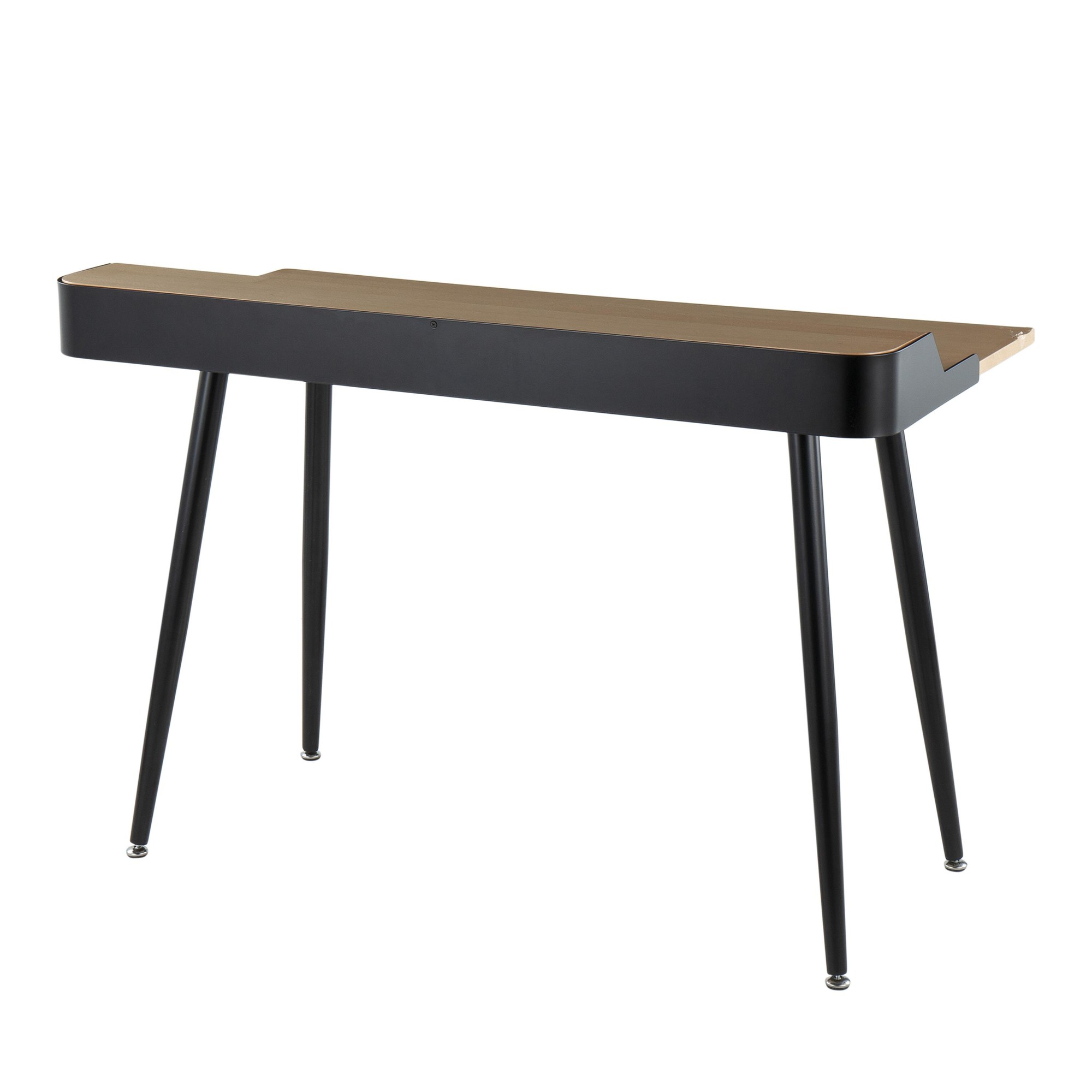 Harvey Contemporary Black Steel and Wood Desk 4 Harvey Contemporary Black Steel and Wood Desk - Image 4