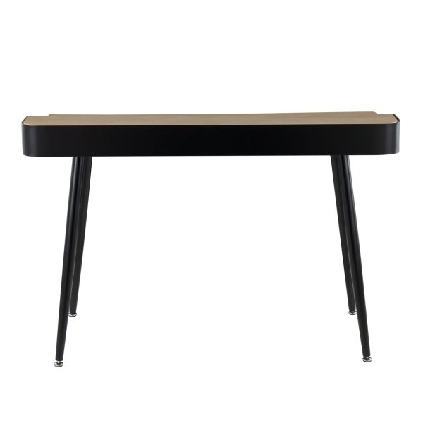 Harvey Contemporary Black Steel and Wood Desk 4