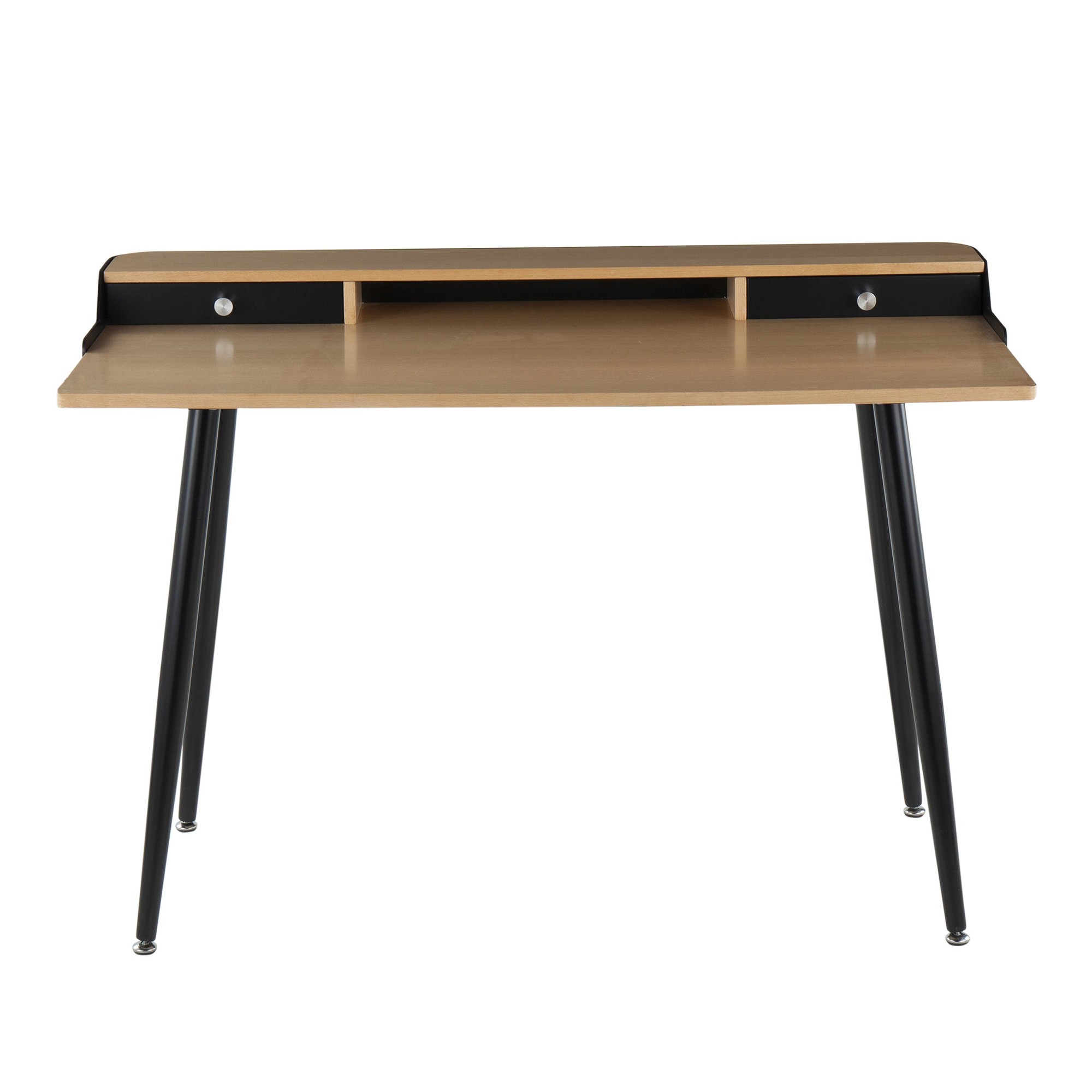 Harvey Contemporary Black Steel and Wood Desk 6 Harvey Contemporary Black Steel and Wood Desk - Image 6