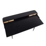Harvey Contemporary Black Wood Desk with Storage 26 Harvey Contemporary Black Wood Desk with Storage