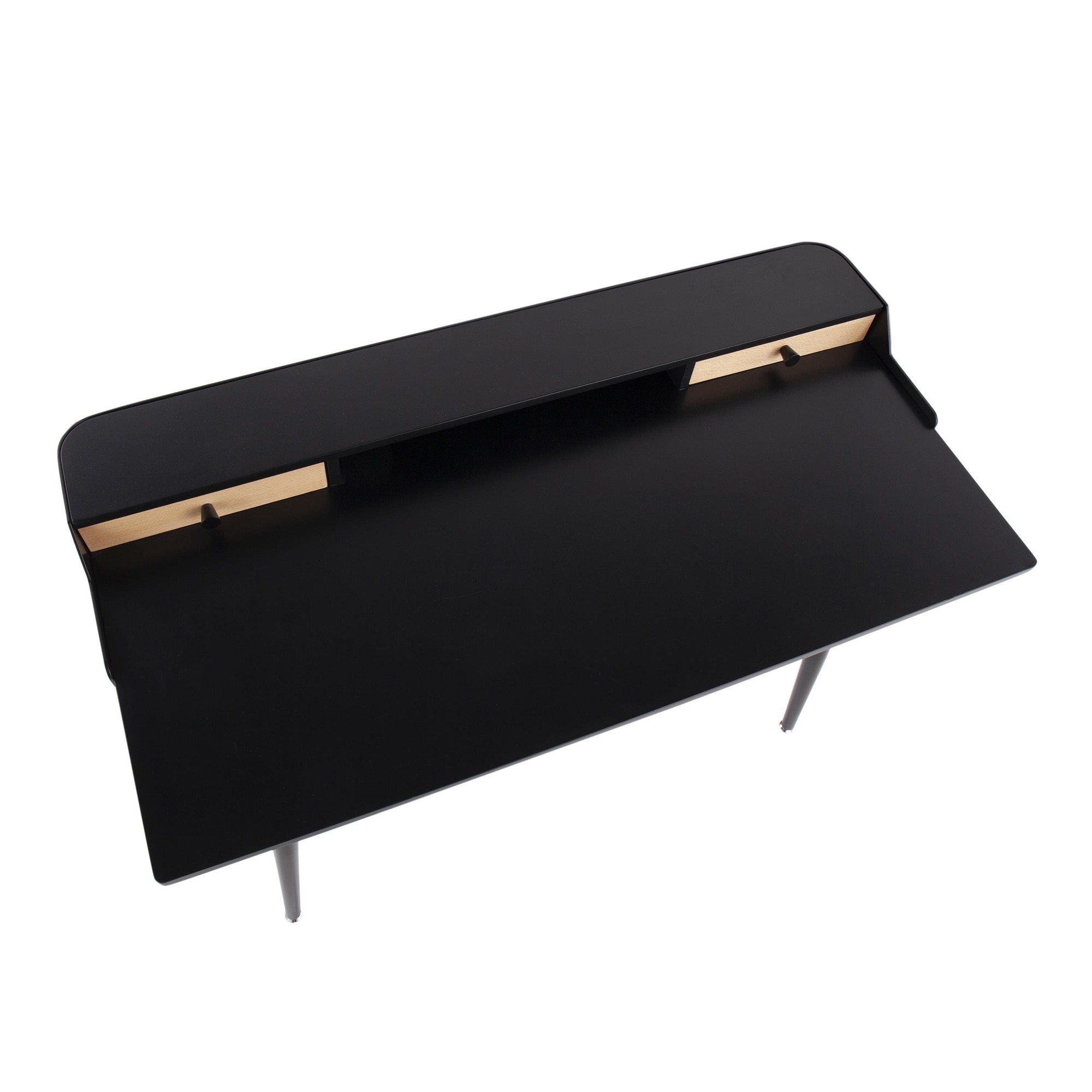 Harvey Contemporary Black Wood Desk with Storage 12 Harvey Contemporary Black Wood Desk with Storage - Image 12