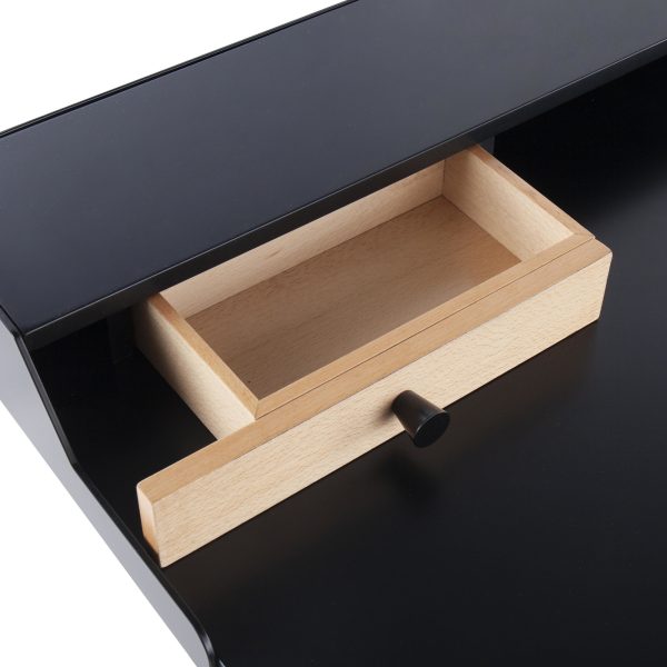 Harvey Contemporary Black Wood Desk with Storage 12