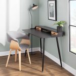 Harvey Contemporary Black Wood Desk with Storage 19 Harvey Contemporary Black Wood Desk with Storage