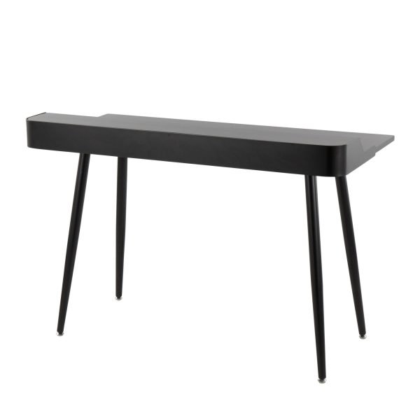 Harvey Contemporary Black Wood Desk with Storage 8