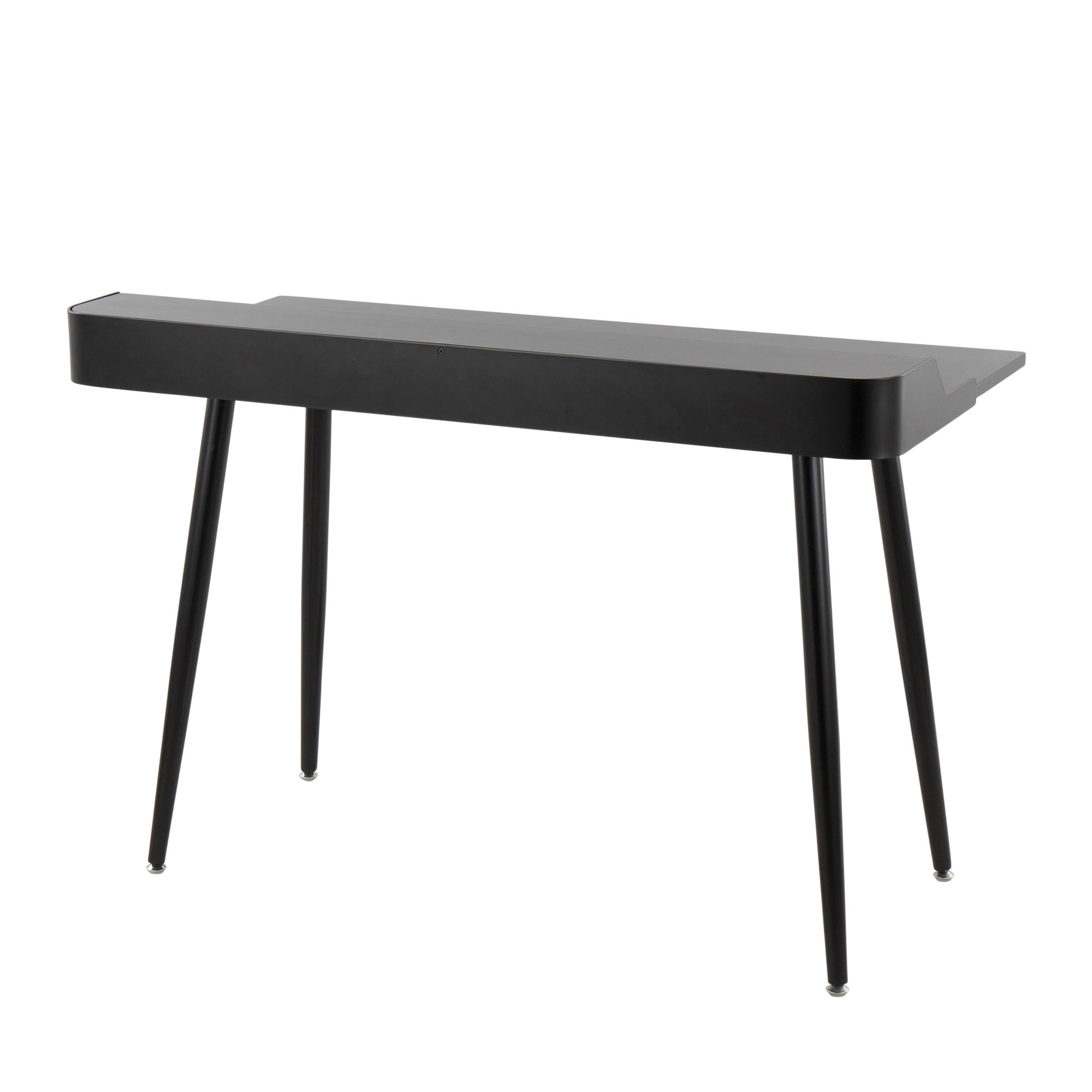 Harvey Contemporary Black Wood Desk with Storage 9 Harvey Contemporary Black Wood Desk with Storage - Image 9
