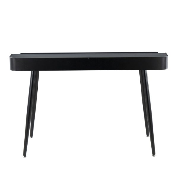 Harvey Contemporary Black Wood Desk with Storage 9