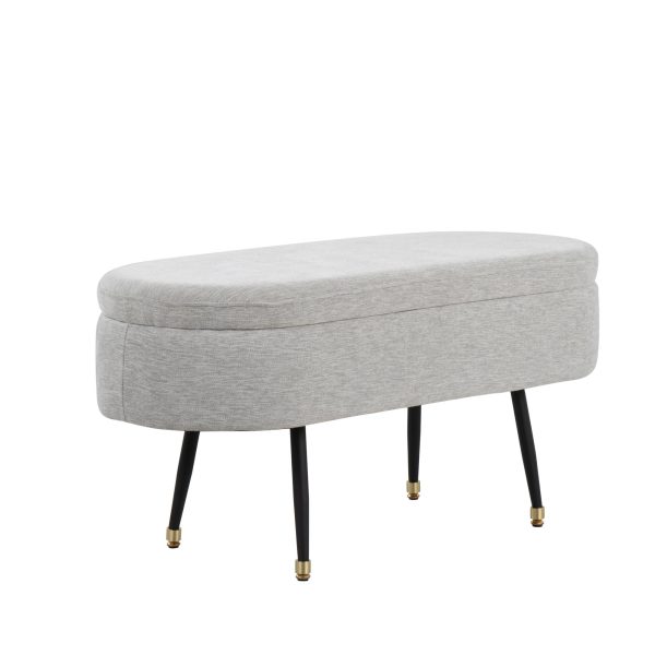 Harvey Contemporary Light Grey Fabric Storage Bench 3