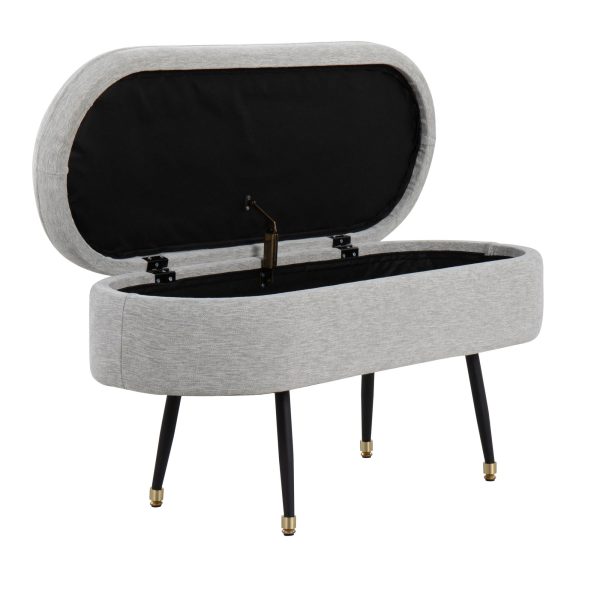 Harvey Contemporary Light Grey Fabric Storage Bench 4