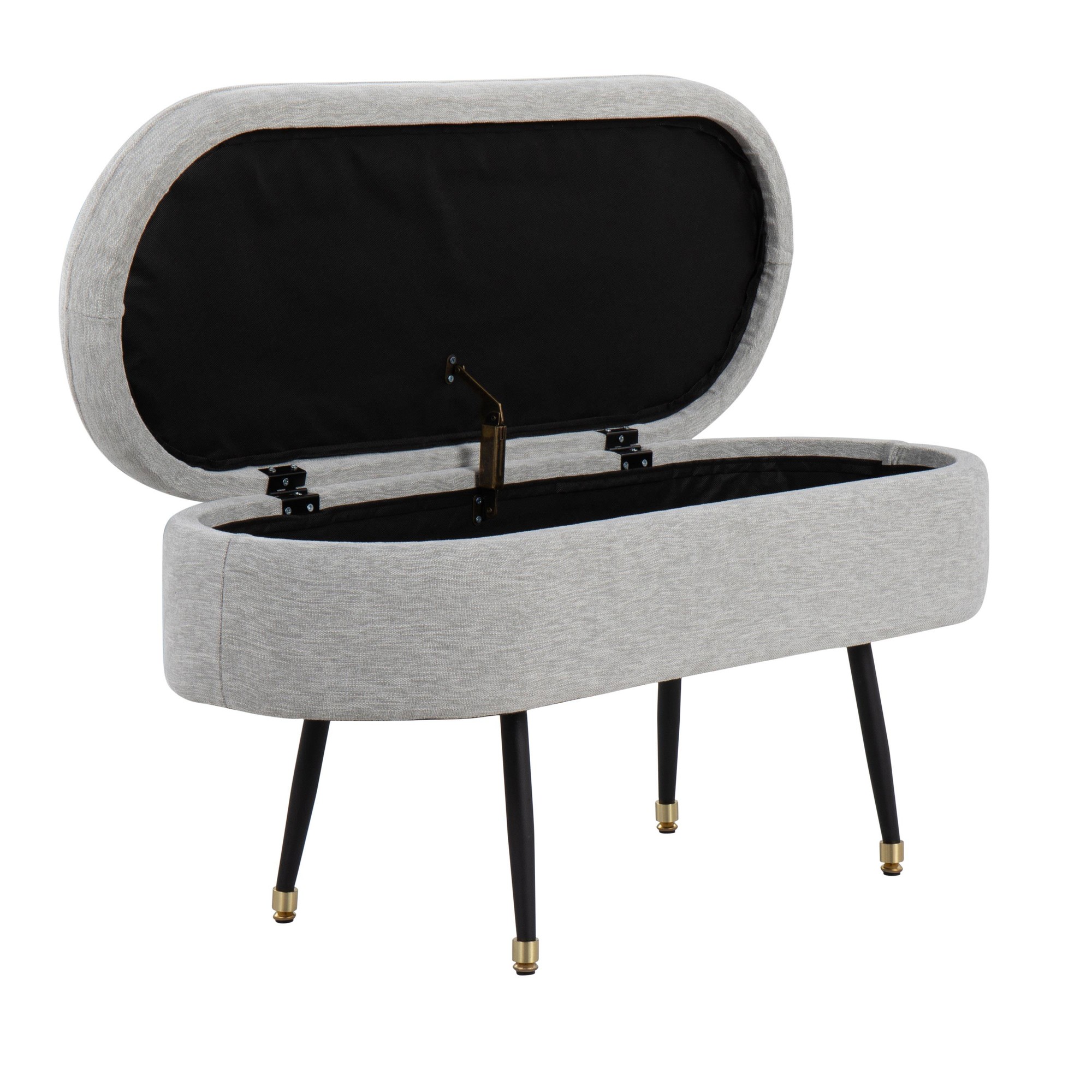 Harvey Contemporary Light Grey Fabric Storage Bench 5 Harvey Contemporary Light Grey Fabric Storage Bench - Image 5