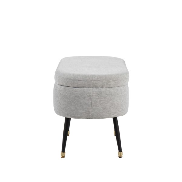 Harvey Contemporary Light Grey Fabric Storage Bench 5