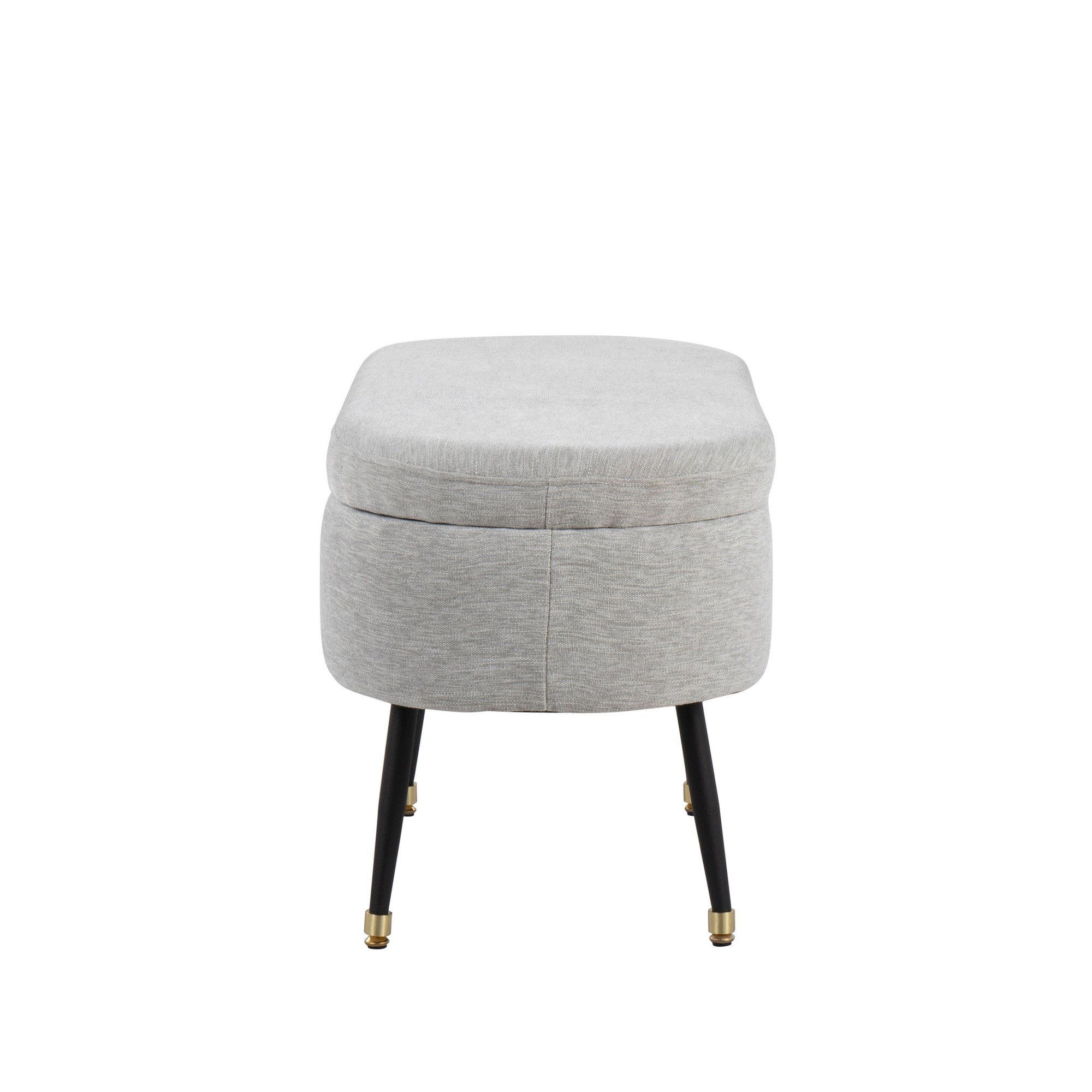 Harvey Contemporary Light Grey Fabric Storage Bench 6 Harvey Contemporary Light Grey Fabric Storage Bench - Image 6