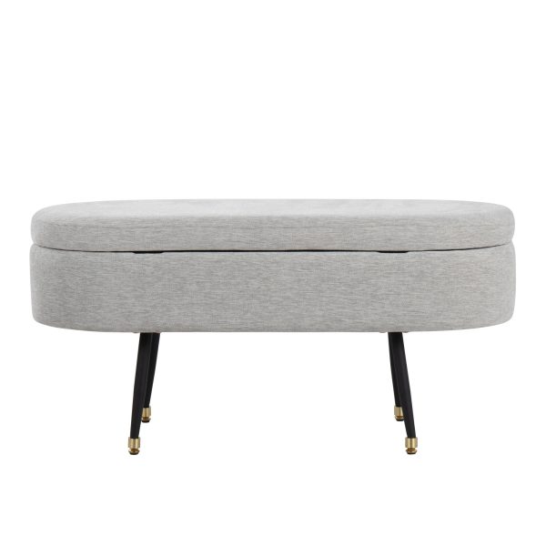Harvey Contemporary Light Grey Fabric Storage Bench 7