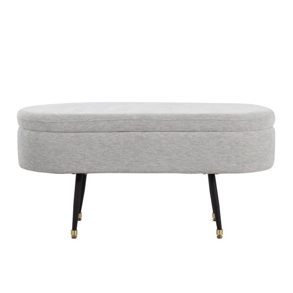 Harvey Contemporary Light Grey Fabric Storage Bench 8