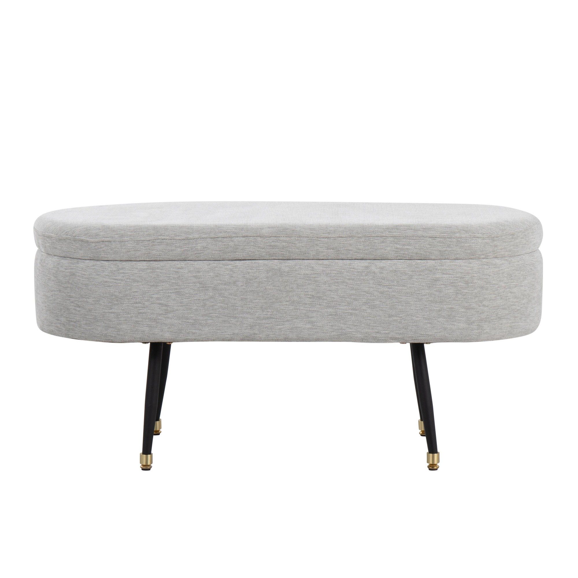 Harvey Contemporary Light Grey Fabric Storage Bench 9 Harvey Contemporary Light Grey Fabric Storage Bench - Image 9