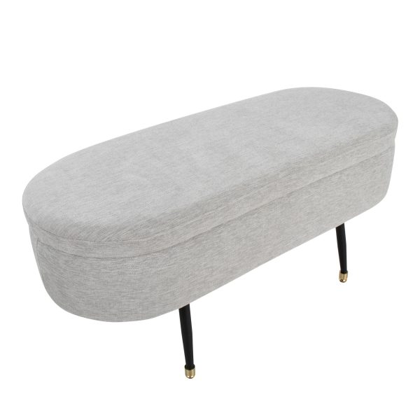 Harvey Contemporary Light Grey Fabric Storage Bench 9