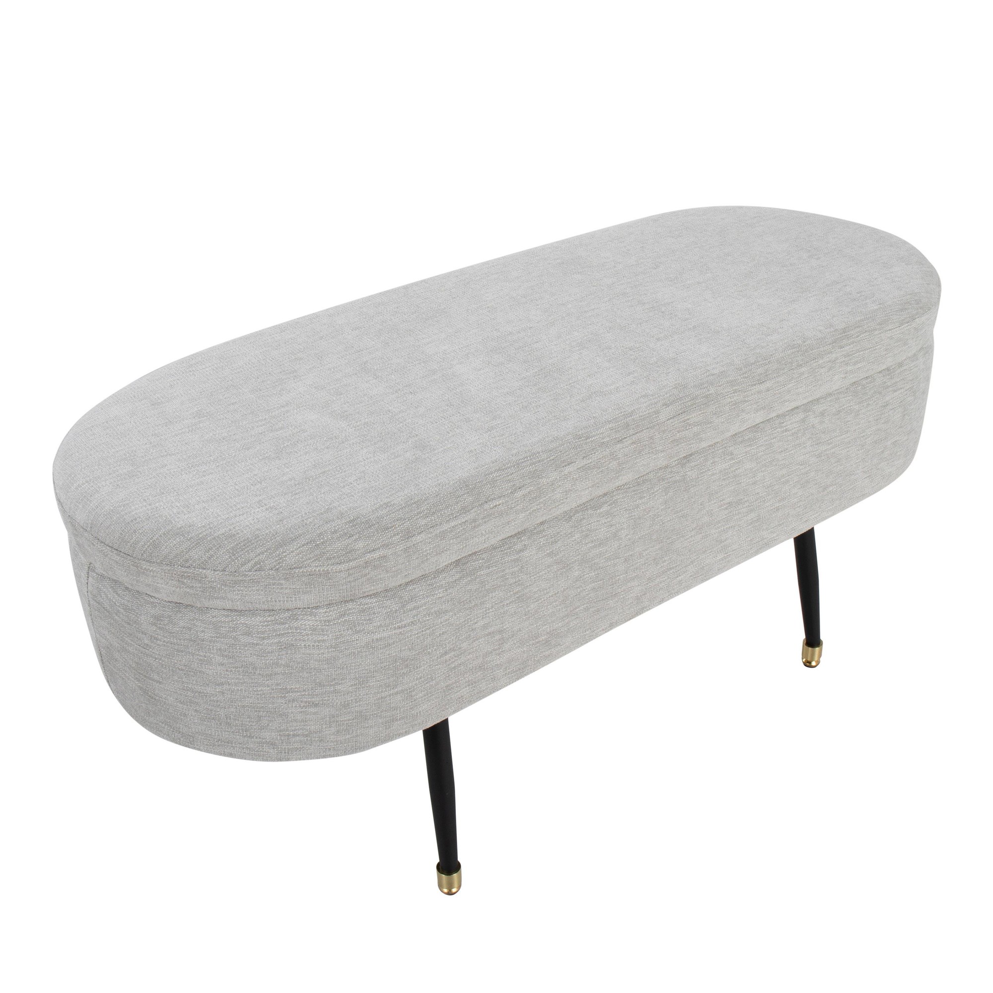 Harvey Contemporary Light Grey Fabric Storage Bench 10 Harvey Contemporary Light Grey Fabric Storage Bench - Image 10