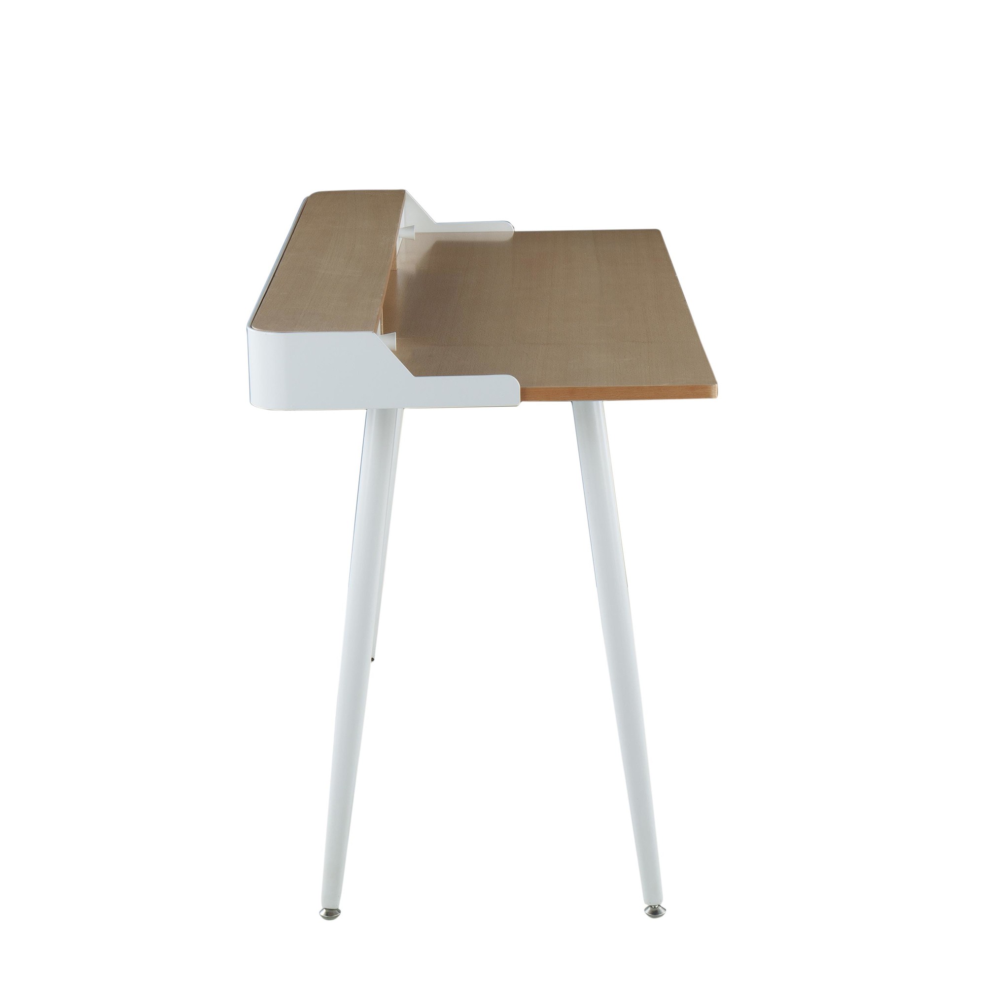 Harvey White Contemporary Desk Natural Wood Top 2 Harvey White Contemporary Desk Natural Wood Top - Image 2