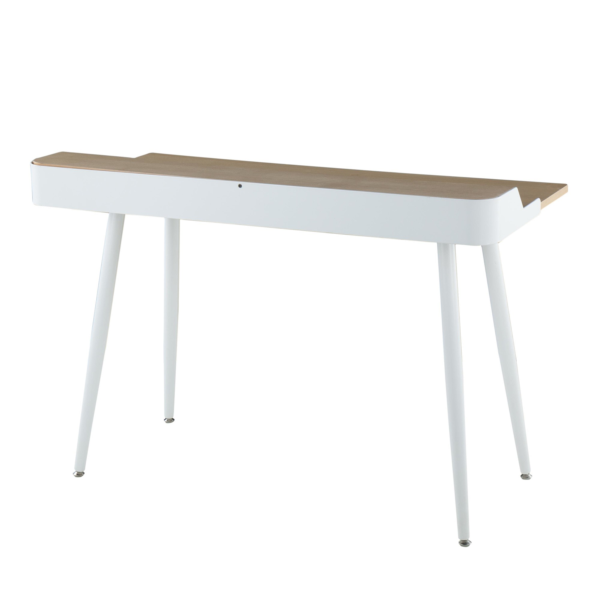 Harvey White Contemporary Desk Natural Wood Top 3 Harvey White Contemporary Desk Natural Wood Top - Image 3