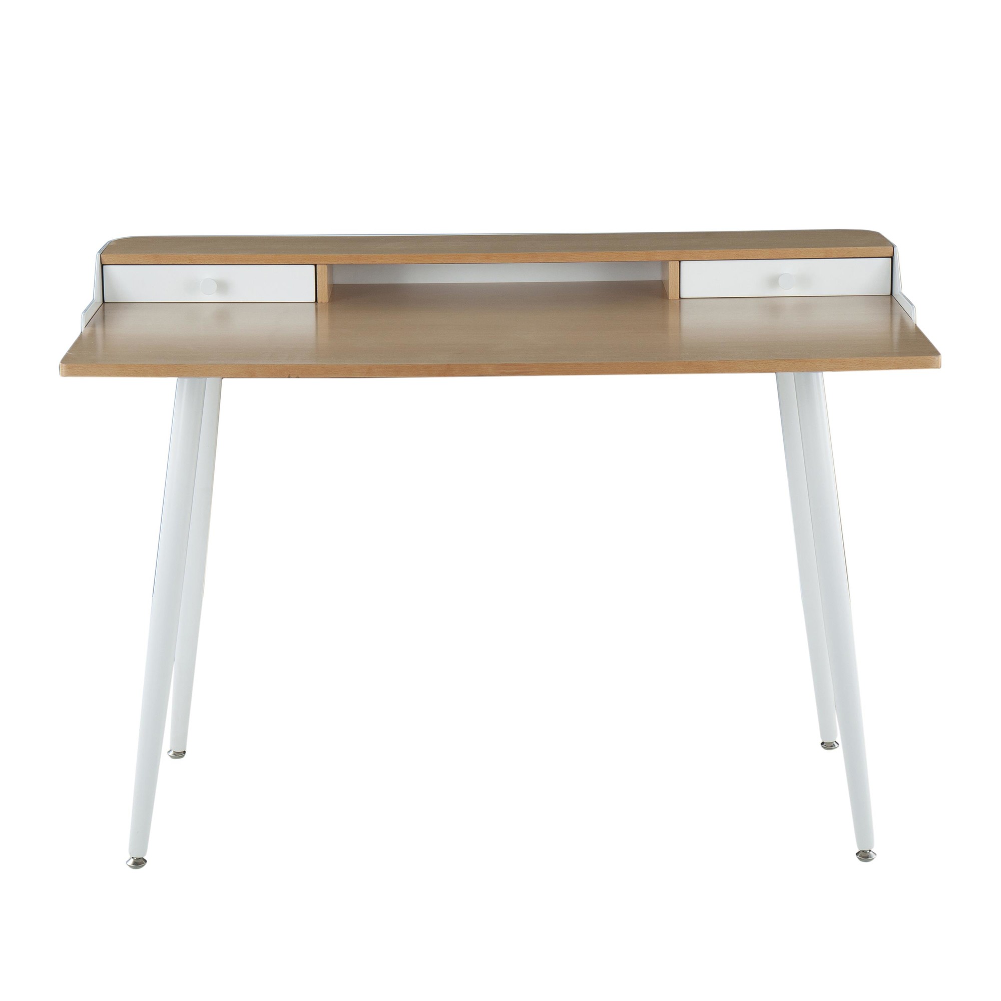 Harvey White Contemporary Desk Natural Wood Top 5 Harvey White Contemporary Desk Natural Wood Top - Image 5