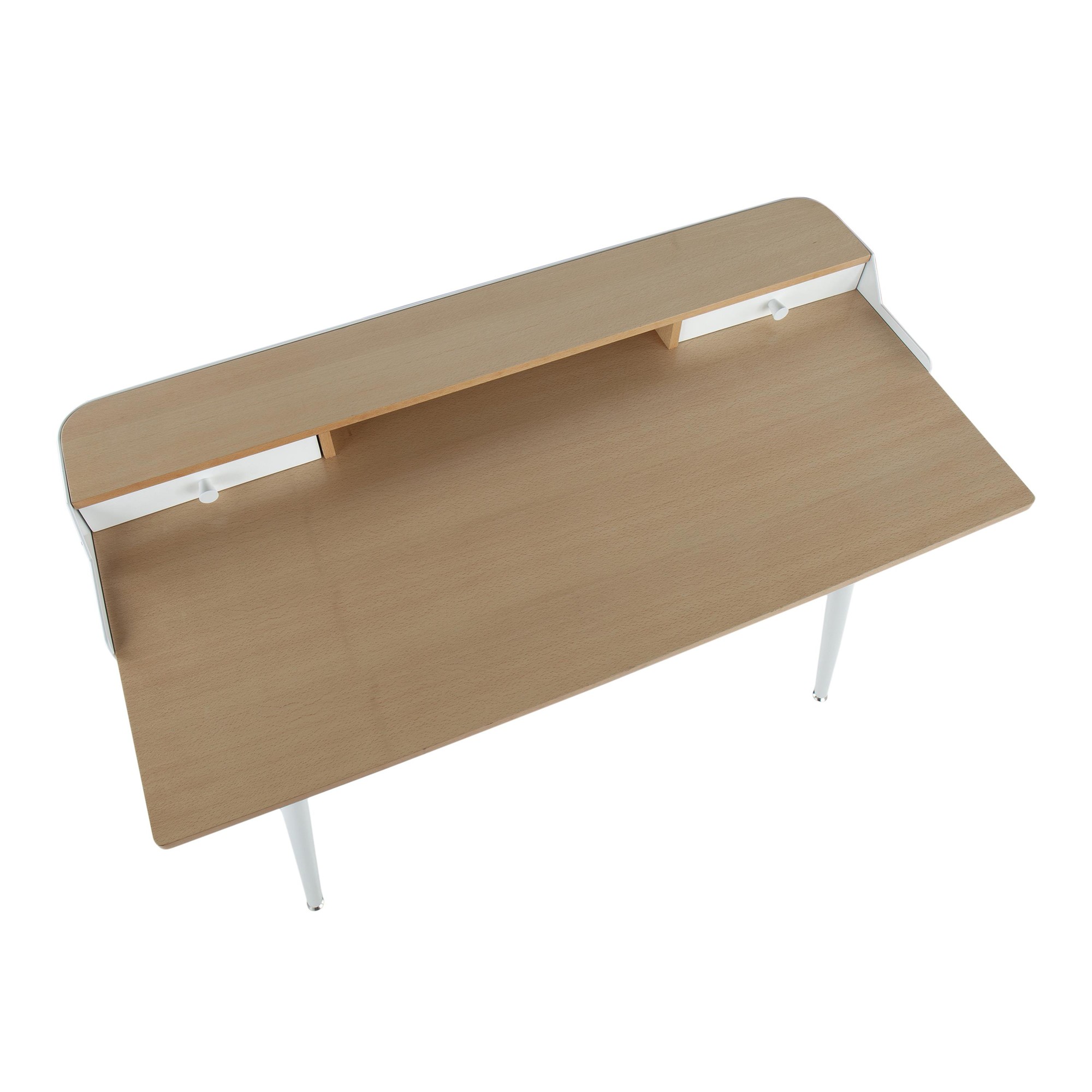 Harvey White Contemporary Desk Natural Wood Top 6 Harvey White Contemporary Desk Natural Wood Top - Image 6