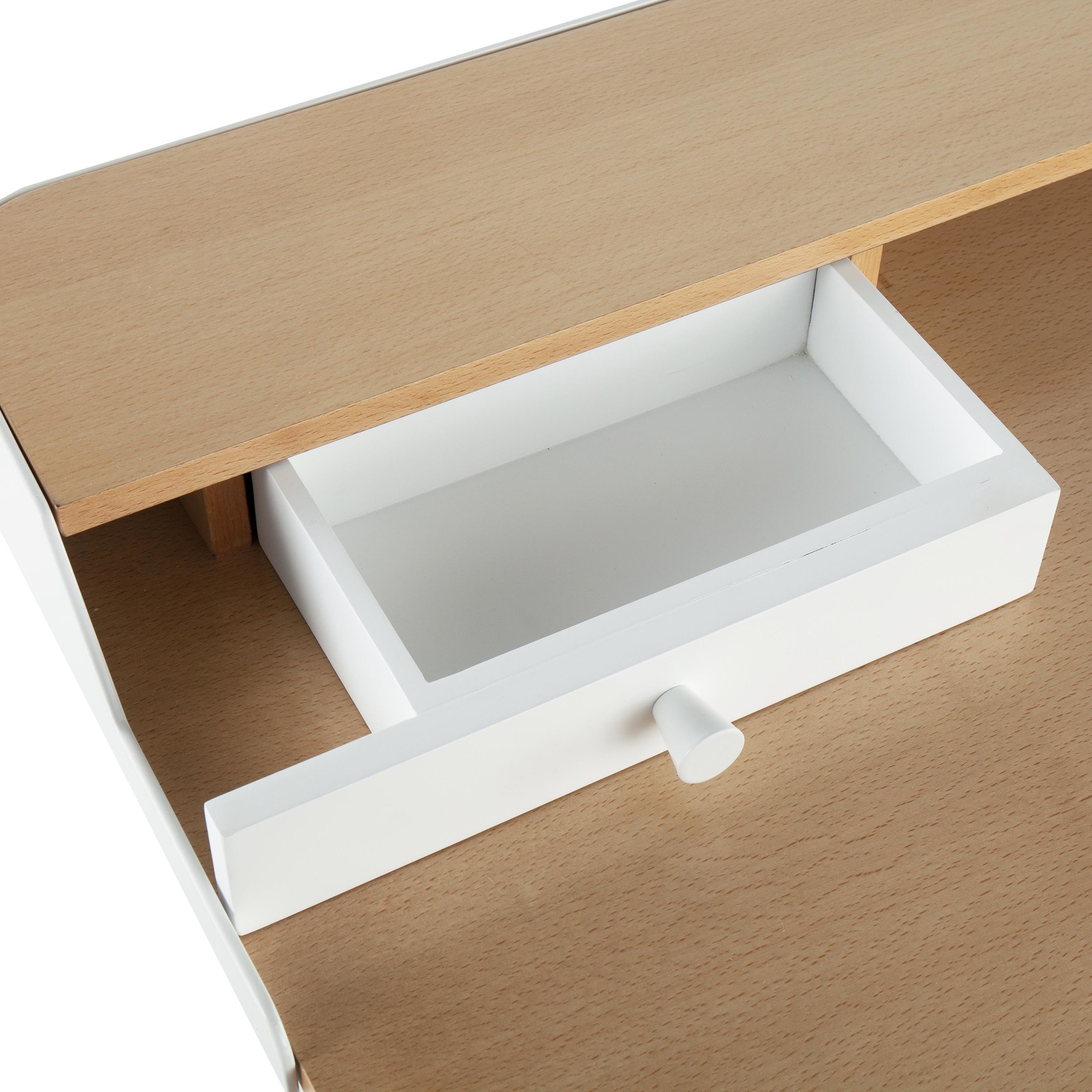 Harvey White Contemporary Desk Natural Wood Top 7 Harvey White Contemporary Desk Natural Wood Top - Image 7