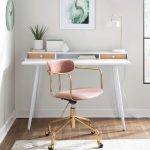 Harvey White Contemporary Desk with Natural Wood Accents 14 Harvey White Contemporary Desk with Natural Wood Accents