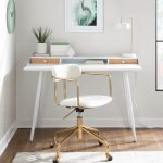 Harvey White Contemporary Desk with Natural Wood Accents 13 Harvey White Contemporary Desk with Natural Wood Accents