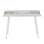 Harvey White Contemporary Desk with Natural Wood Accents 21 Harvey White Contemporary Desk with Natural Wood Accents