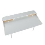 Harvey White Contemporary Desk with Natural Wood Accents 22 Harvey White Contemporary Desk with Natural Wood Accents
