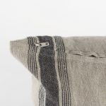 Hattie 20L x 20W Beige and Black Fabric Striped Decorative Pillow Cover
