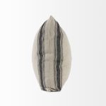 Hattie 20L x 20W Beige and Black Fabric Striped Decorative Pillow Cover