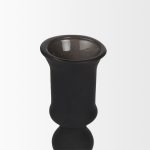 Haute Large Matte Black Blown Glass Candlestick
