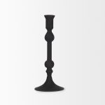 Haute Medium Matte Black Blown Glass Candlestick
