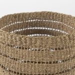 Hayes 17.7L x 17.7W x 11.8H (Set of 2) Medium Brown Seagrass Round Basket with Stripe Pattern