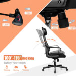 Heated Adjustable Mesh Office Chair with Lumbar and Headrest Support