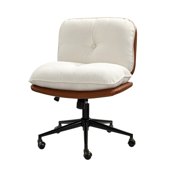 Hedwig Camel Oversized Mid Century Modern Armless Office Chair 1