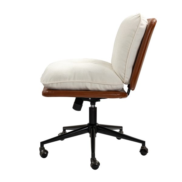 Hedwig Camel Oversized Mid Century Modern Armless Office Chair 2